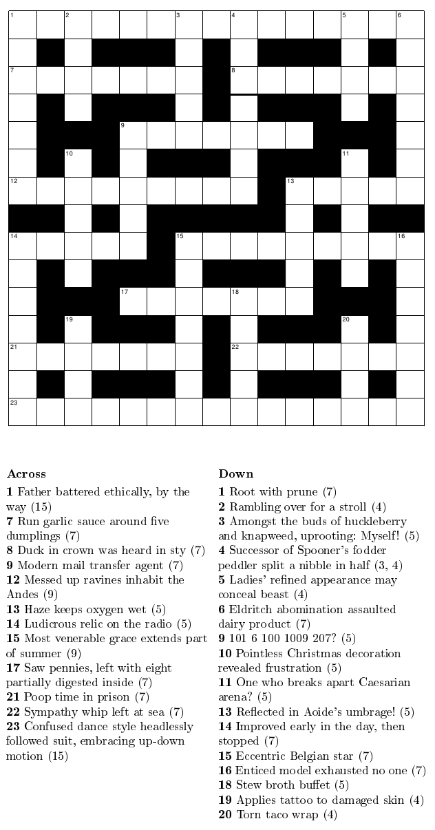 Cryptic crossword #1